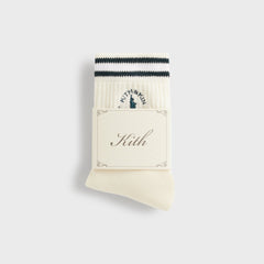 Kith & Kin Logo Mid Crew Sock - Sandrift | Kith Sandrift