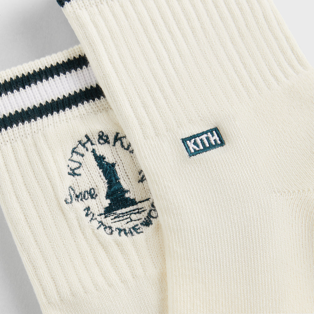 Kith & Kin Logo Mid Crew Sock - Sandrift | Kith Sandrift