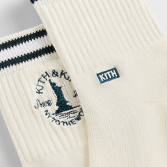 Kith & Kin Logo Mid Crew Sock - Sandrift | Kith Sandrift