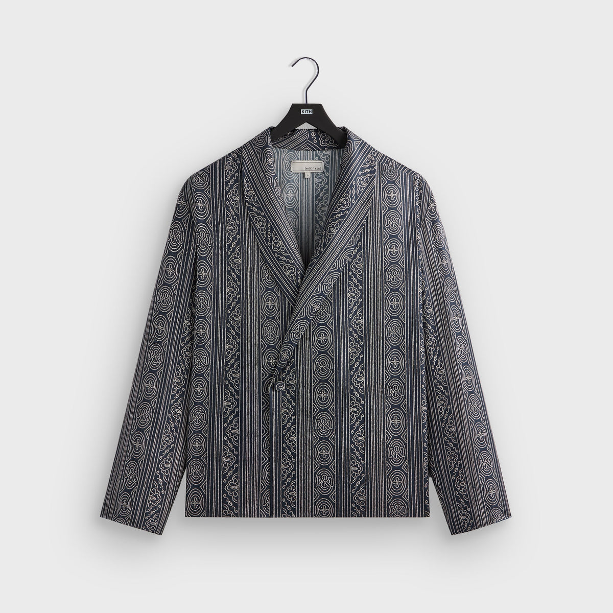&Kin Batik Stripe Long Sleeve Thompson Crossover Shirt - Nocturnal | Kith Nocturnal