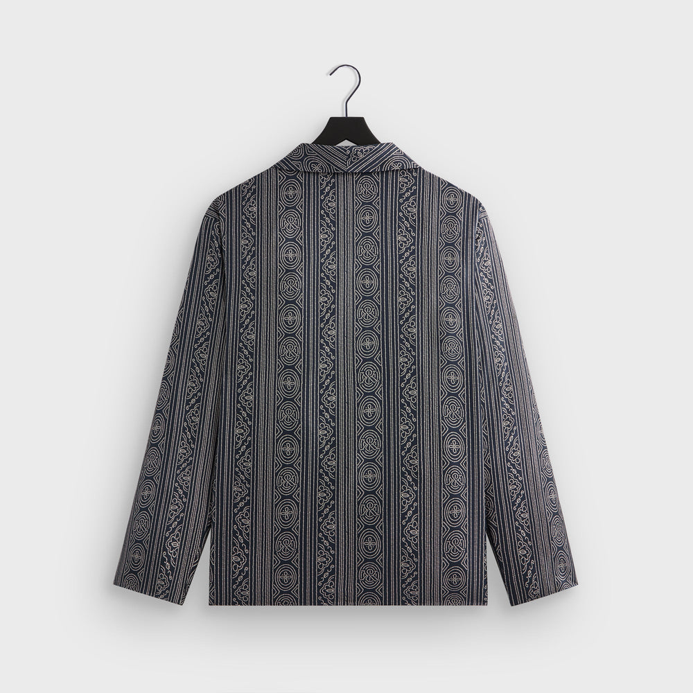 &Kin Batik Stripe Long Sleeve Thompson Crossover Shirt - Nocturnal | Kith Nocturnal