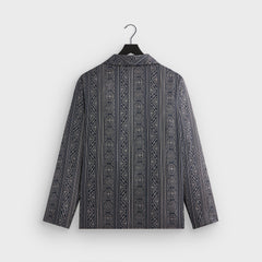 &Kin Batik Stripe Long Sleeve Thompson Crossover Shirt - Nocturnal | Kith Nocturnal