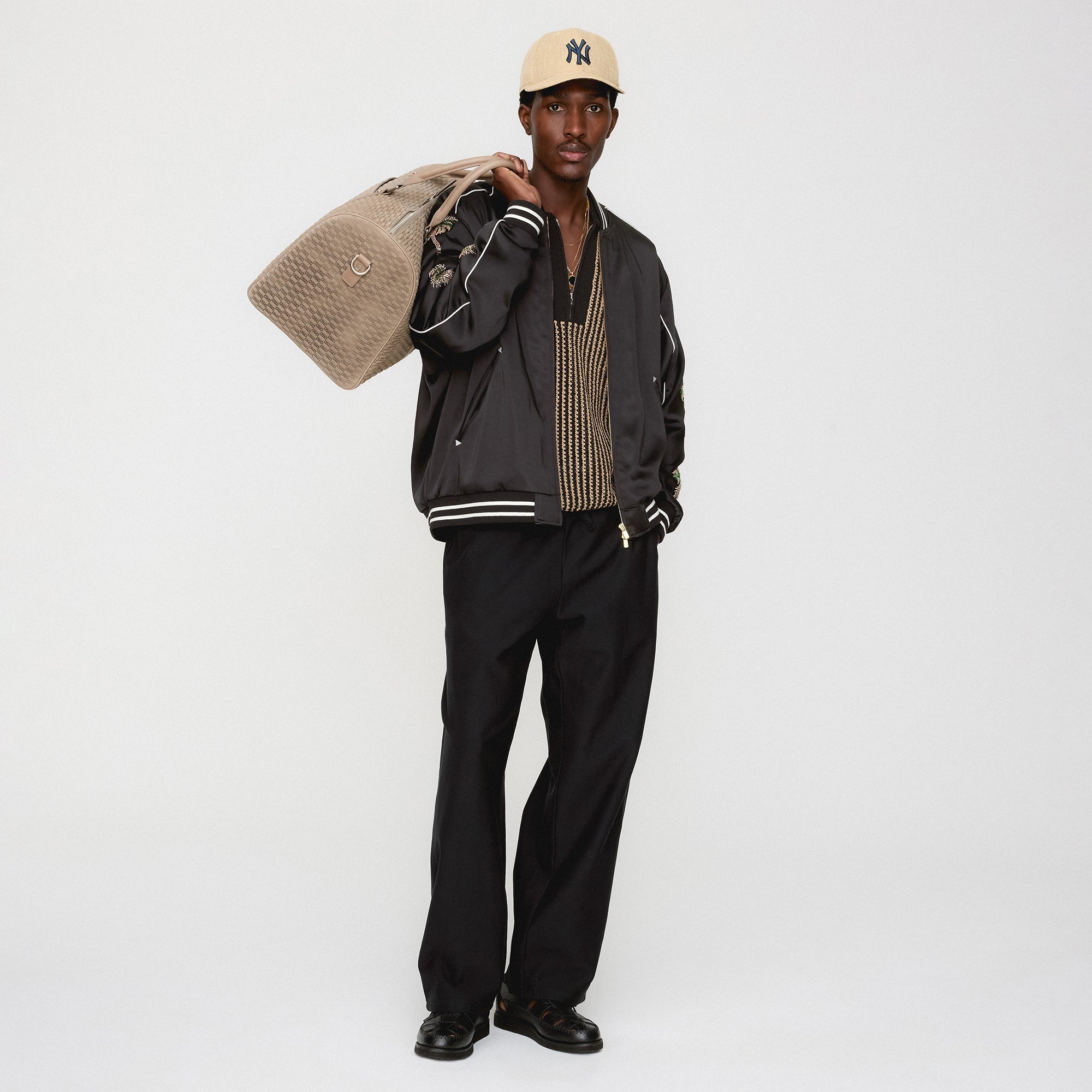 &Kin Vance Satin Bomber Jacket - Black | Kith Black