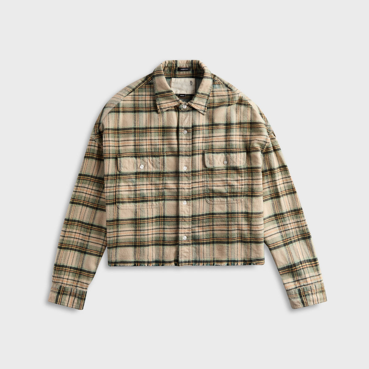 R13 Cropped Work Shirt - Cream Plaid | Kith Cream Plaid