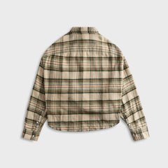 R13 Cropped Work Shirt - Cream Plaid | Kith Cream Plaid