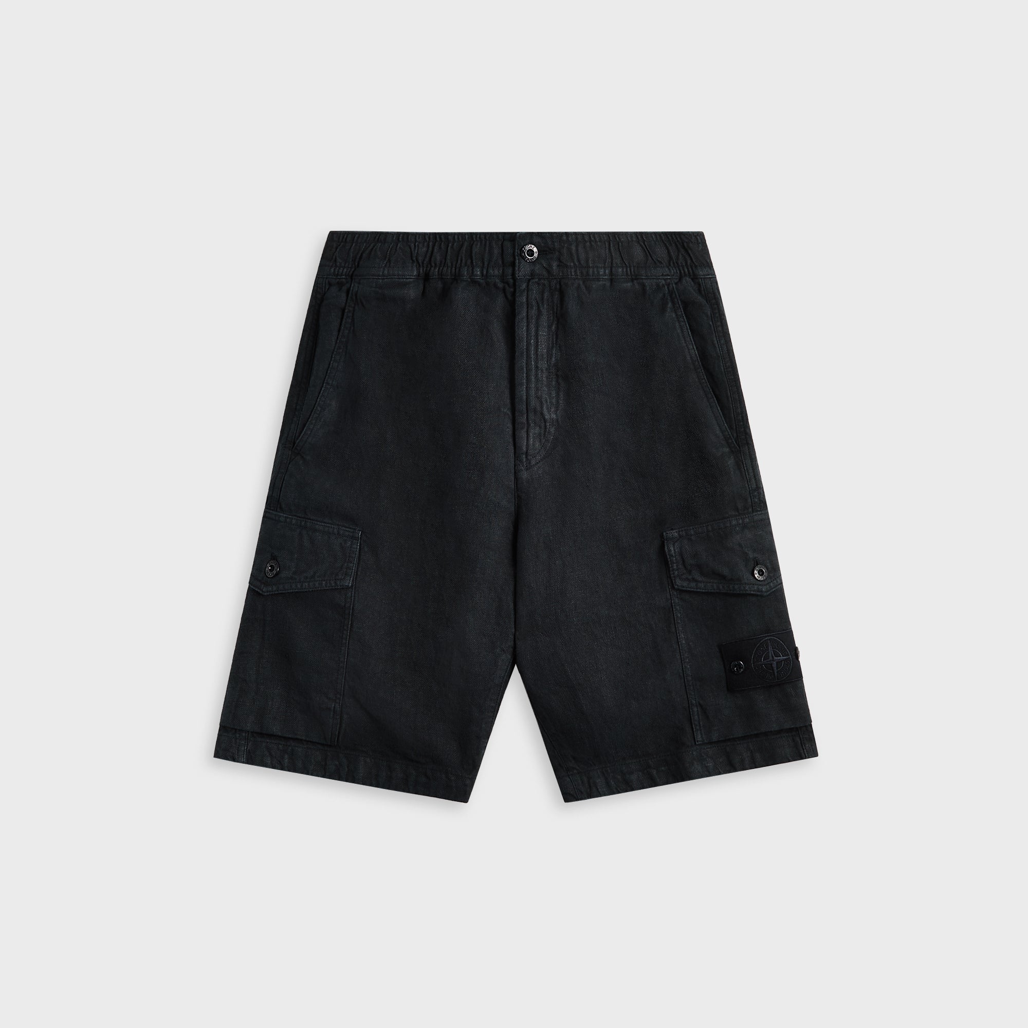 Stone Island Diagonal Linen Garment Dyed Ghost Piece Shorts - Navy Blu | Kith Navy Blue