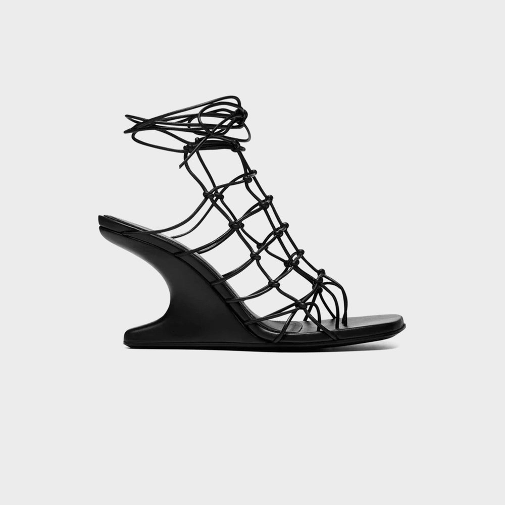 Rick Owens WMNS Web Cantilever 8 Sandali - Pelle Black | Kith Pelle Black