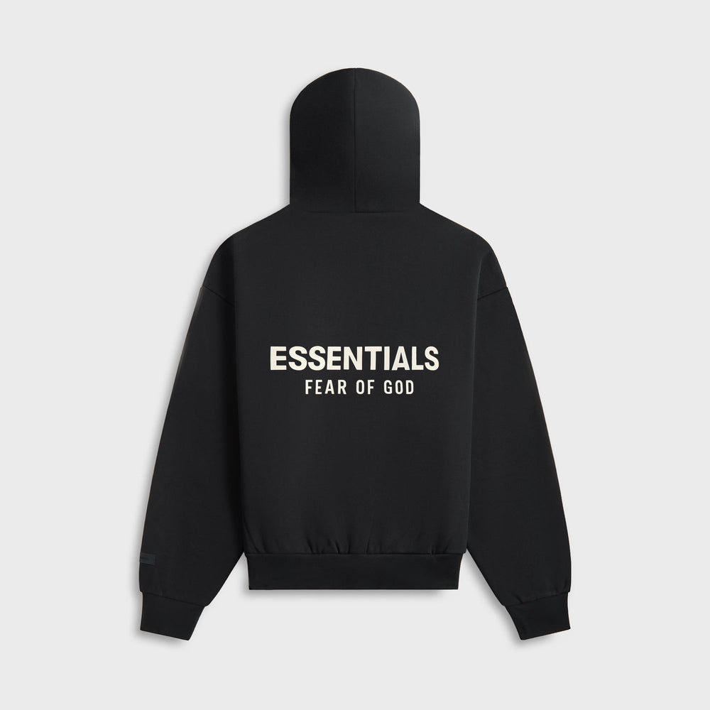 Essentials Classic Fit Fleece Hoodie - Jet Black | Kith Jet Black
