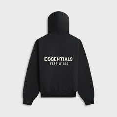 Essentials Classic Fit Fleece Hoodie - Jet Black | Kith Jet Black