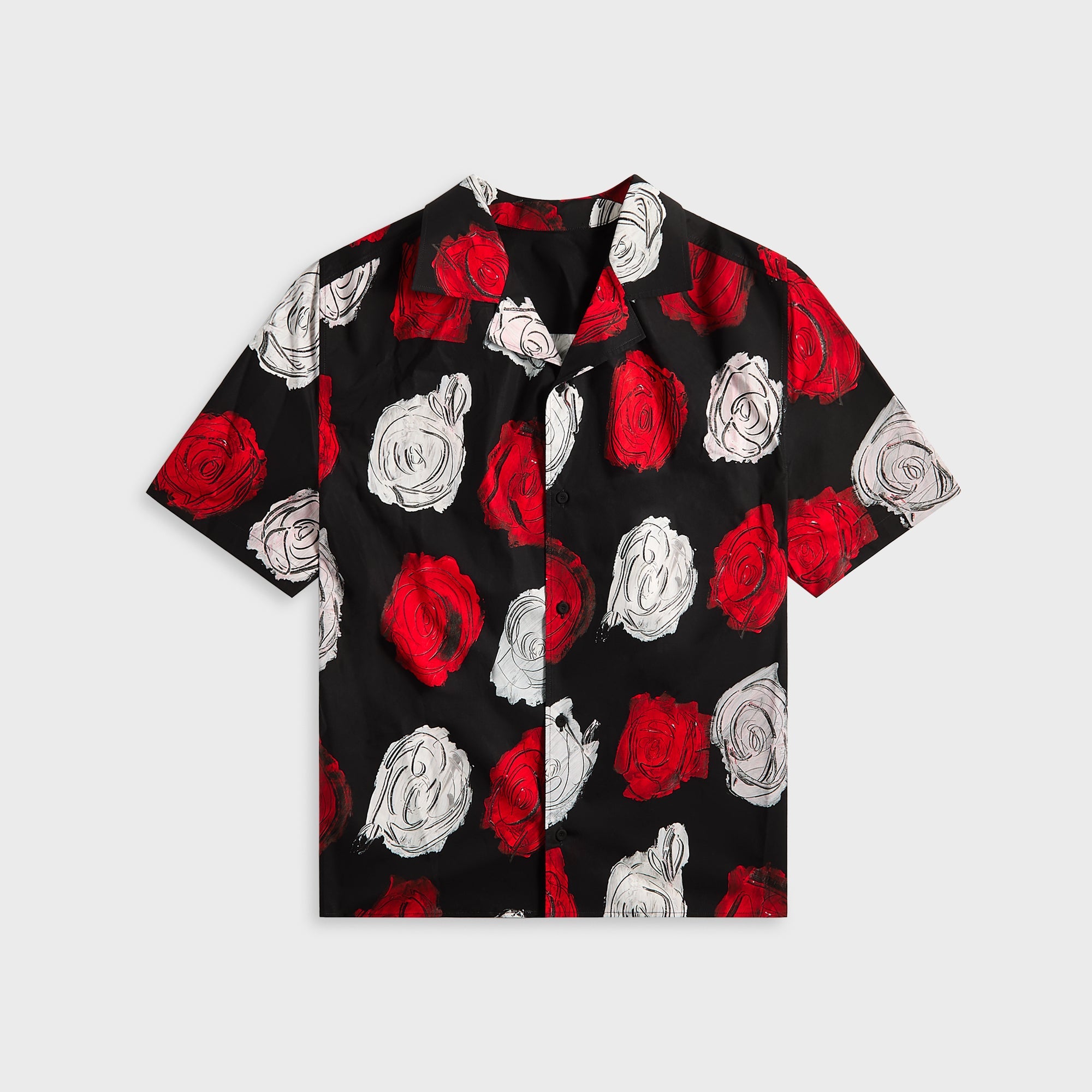 Marni Medium Roses Compact Cotton Short Sleeved Bowling Shirt - Black | Kith Black