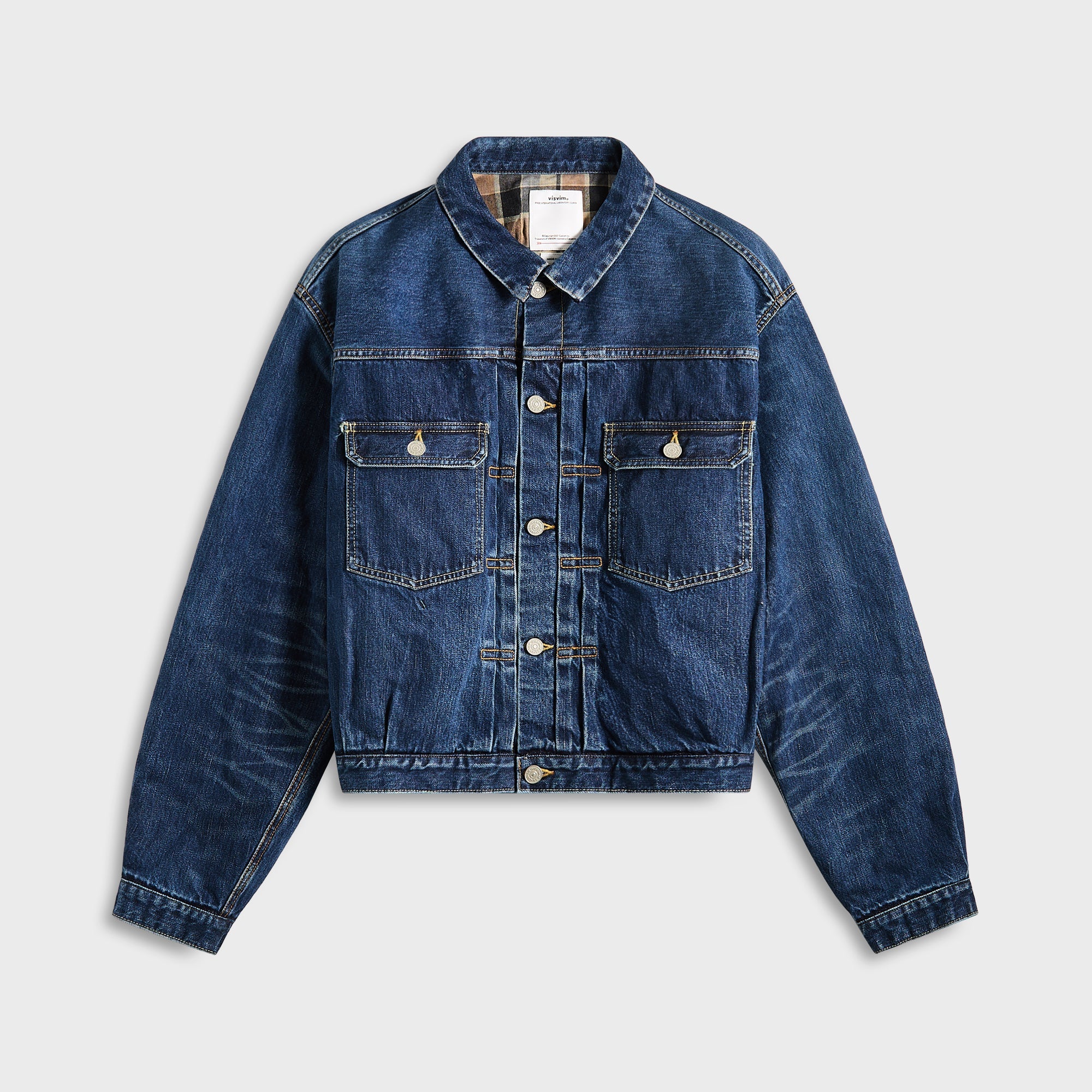 Visvim Ss 101X Jacket Damaged Check - Beige / Indigo | Kith Beige / Indigo