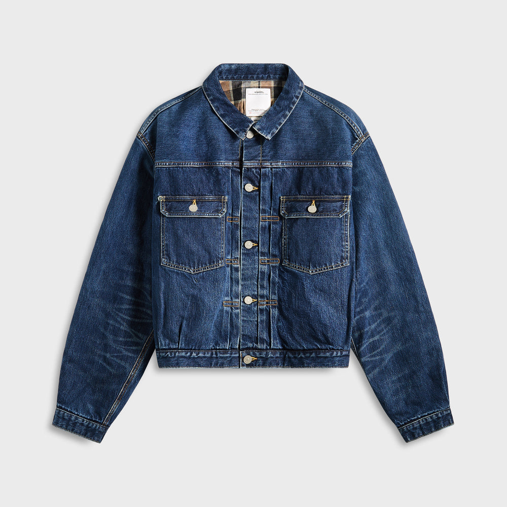 Visvim Ss 101X Jacket Damaged Check - Beige / Indigo | Kith Beige / Indigo