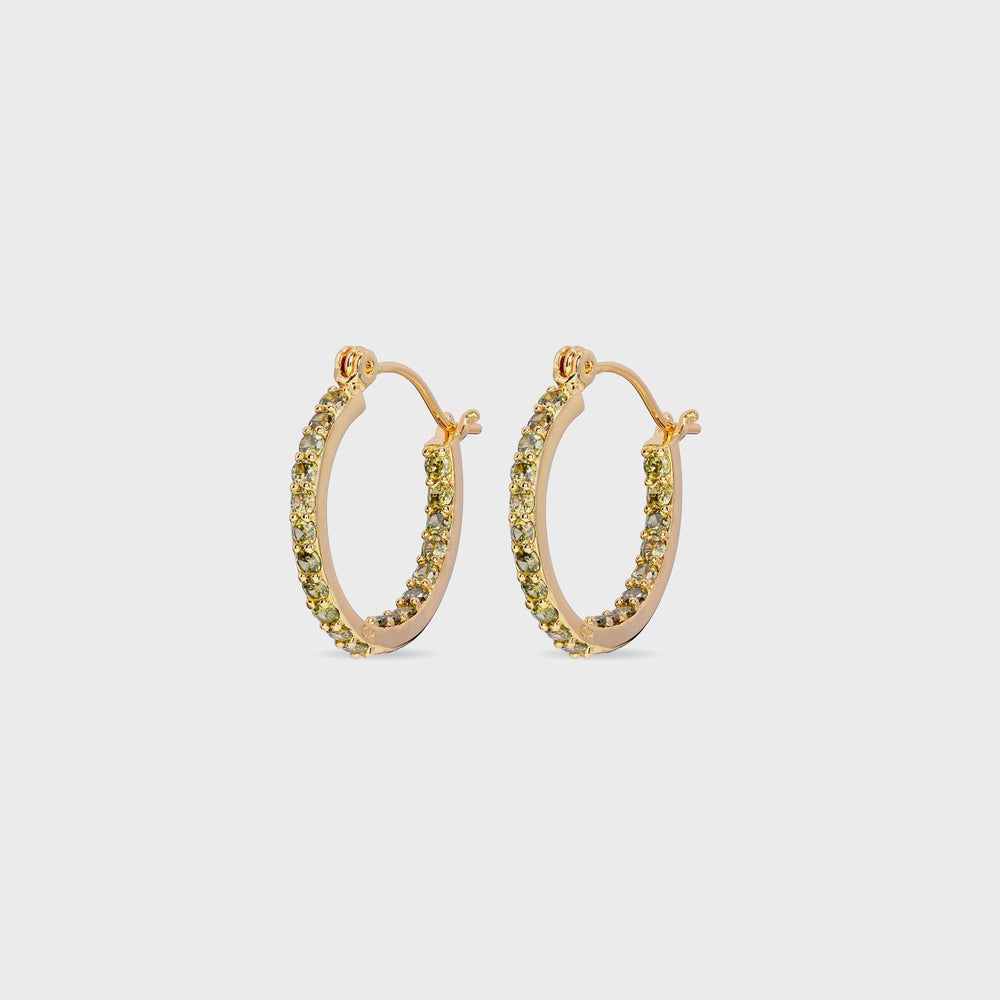 Crystal Haze Serena Small Hoops - Olive | Kith Olive