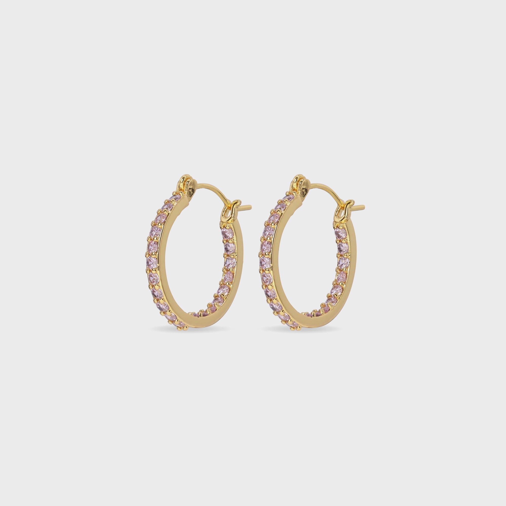 Crystal Haze Serena Small Hoops - Pink | Kith Pink