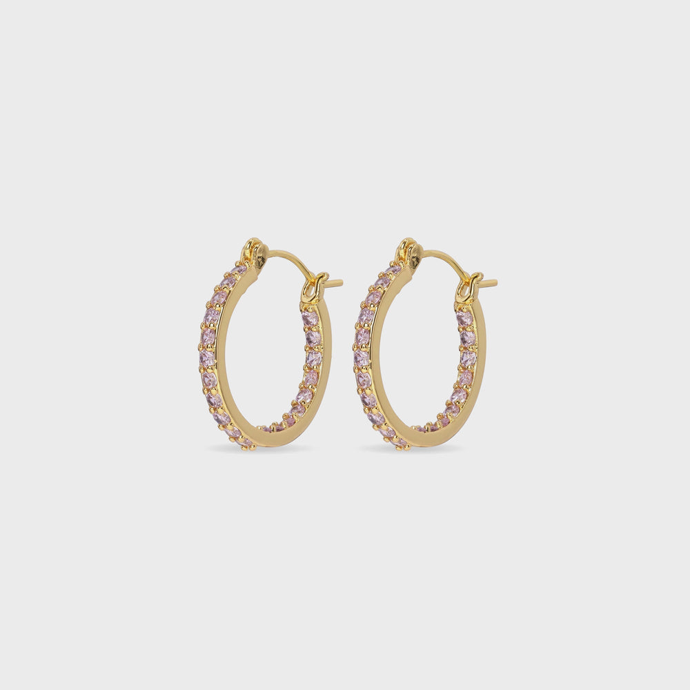 Crystal Haze Serena Small Hoops - Pink | Kith Pink