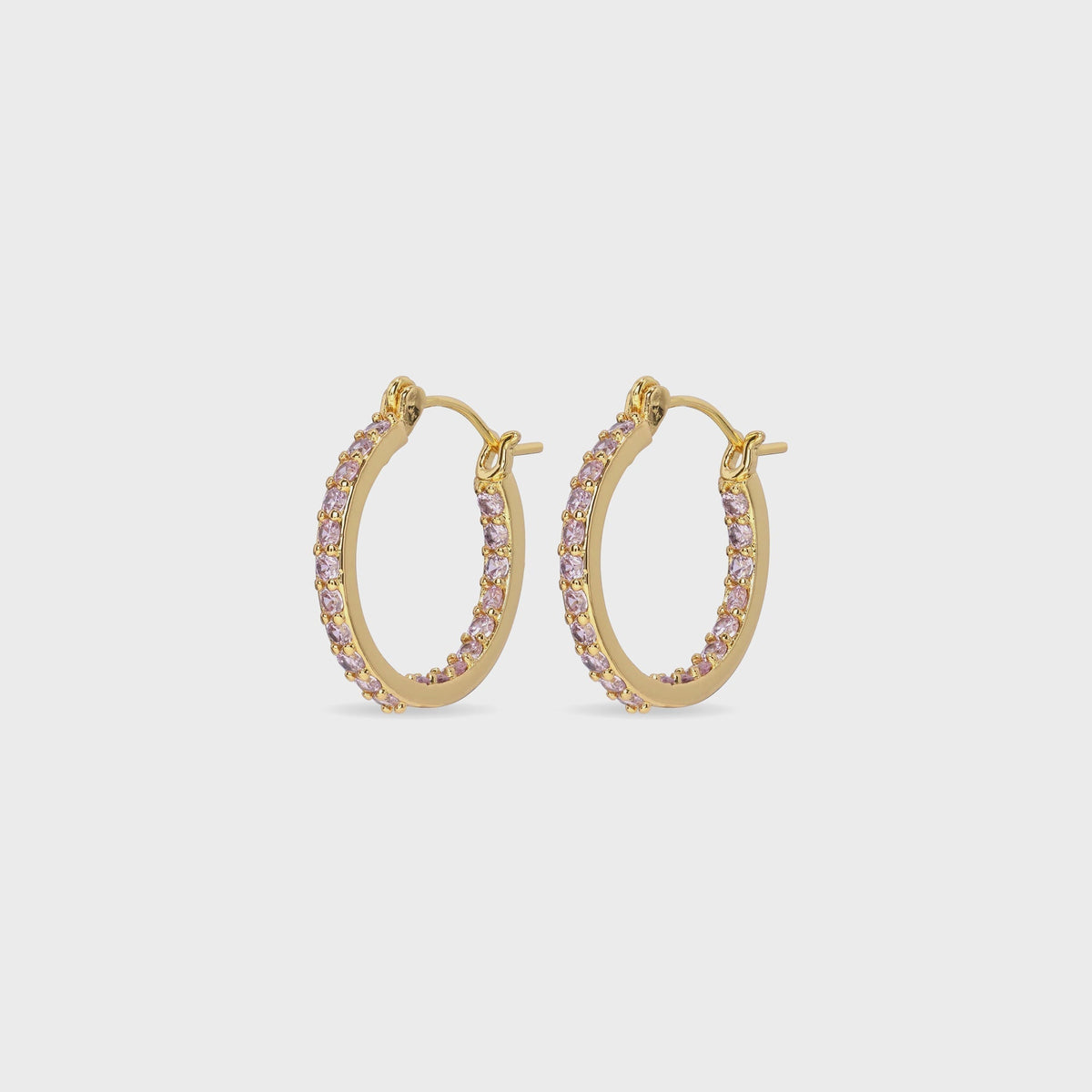Crystal Haze Serena Small Hoops - Pink | Kith Pink