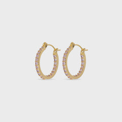 Crystal Haze Serena Small Hoops - Pink | Kith Pink
