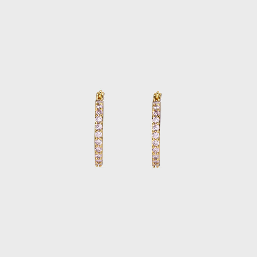 Crystal Haze Serena Small Hoops - Pink | Kith Pink