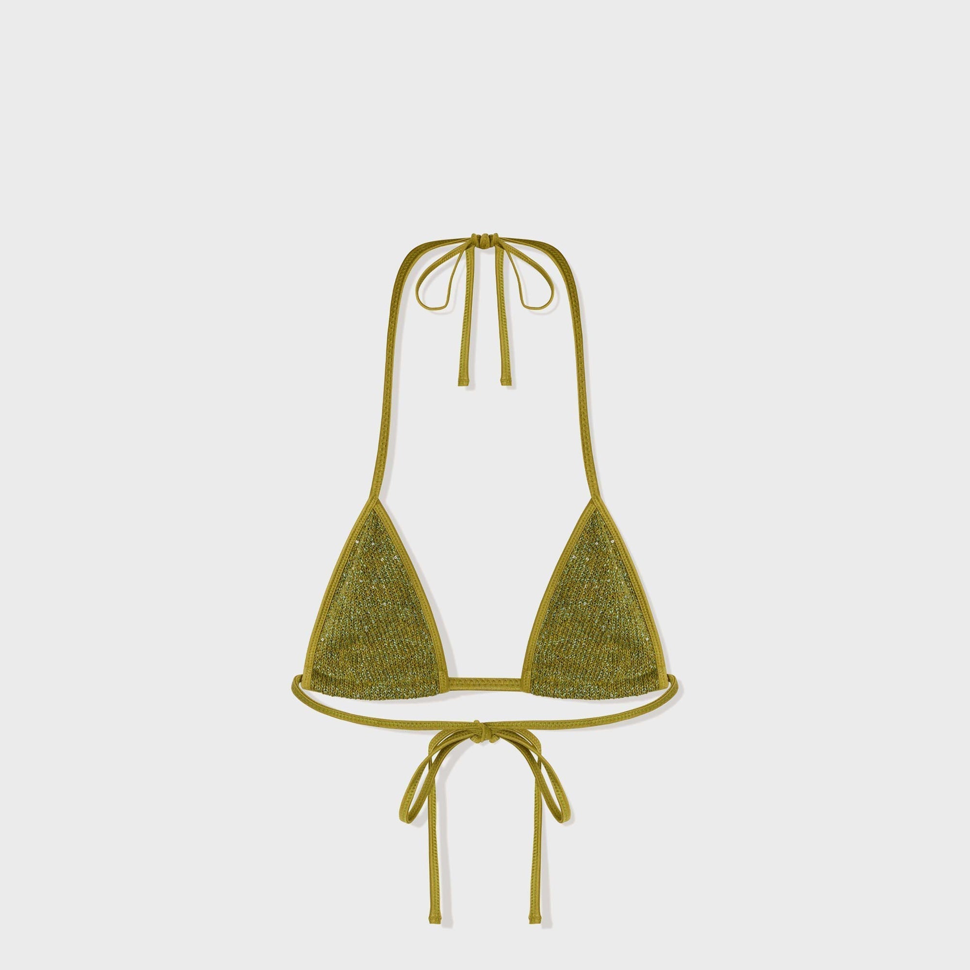 Asta Resort Lio Bikini Top - Olive Oil Sequin | Kith Olive Oil Sequin