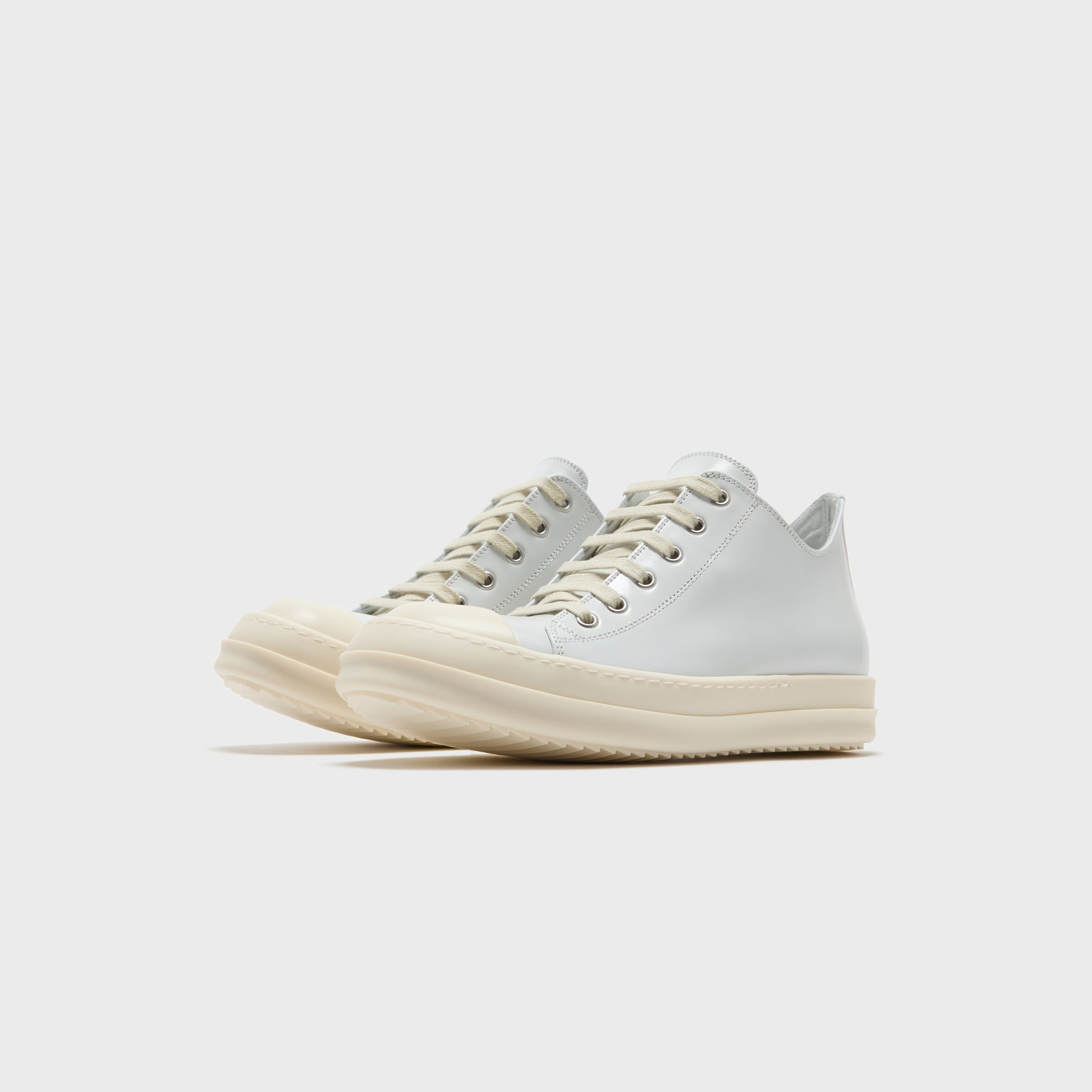 Rick Owens WMNS Scarpe in Pelle Low Sneaks - Chalk / White / Milk / Mi | Kith Chalk / White / Milk / Milk
