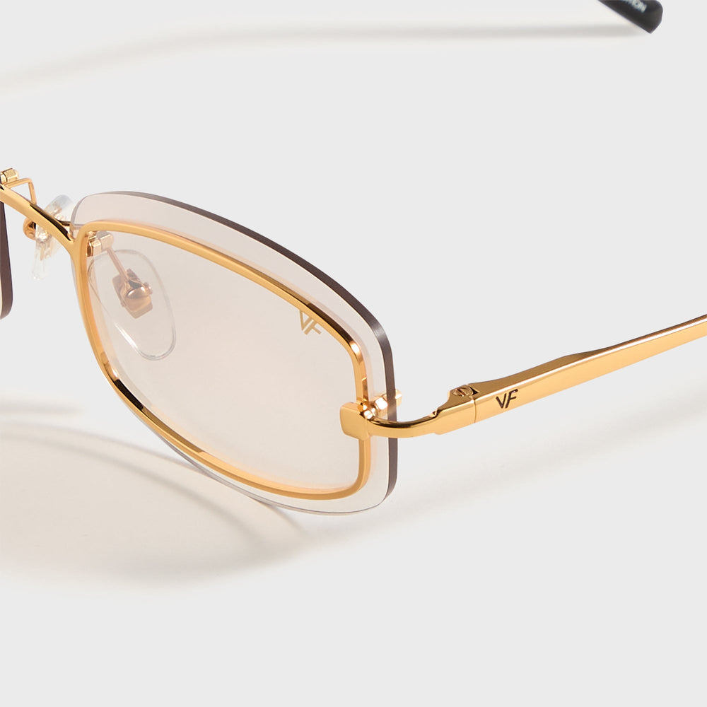 Vintage Frames Genius Rimless 24KT - Yellow Gold / Brown Smoke | Kith Yellow Gold / Brown Smoke