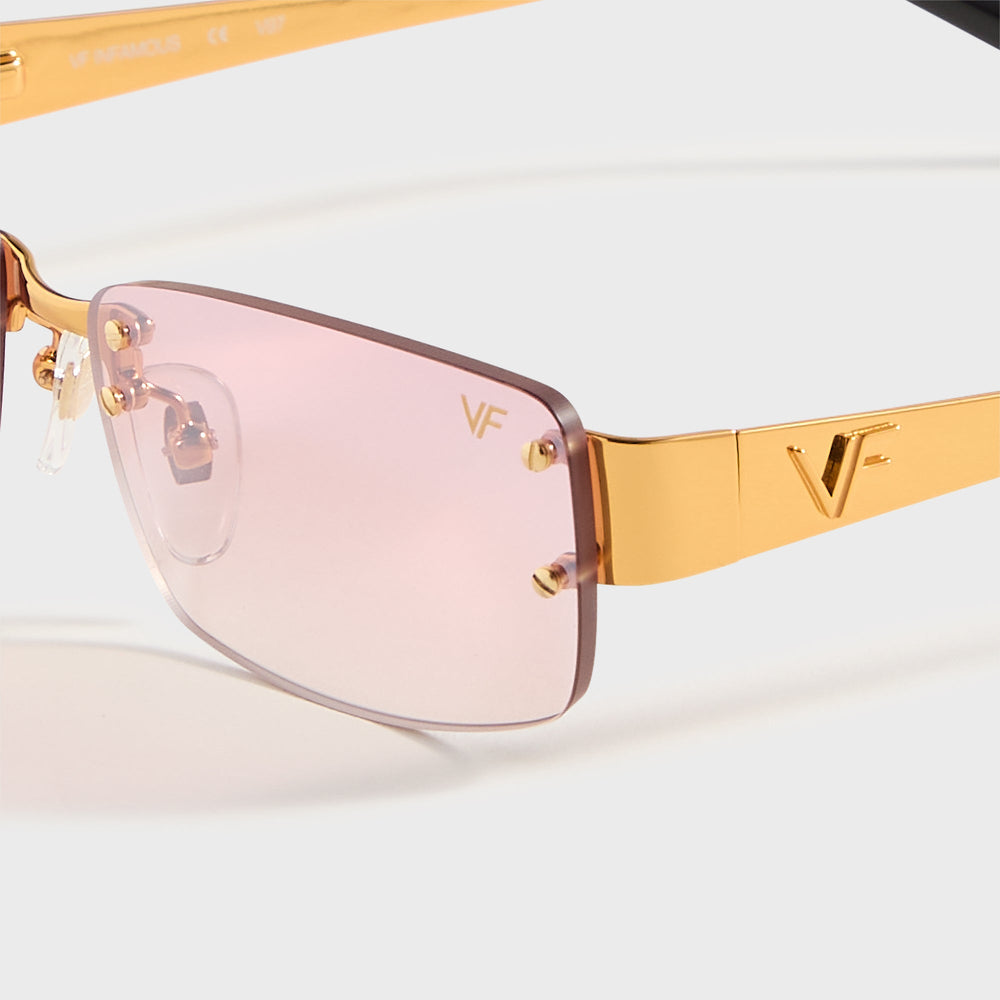 Vintage Frames Infamous Rimless Drill Mount 24KT - Gold / Nickel Pink | Kith Gold / Nickel Pink