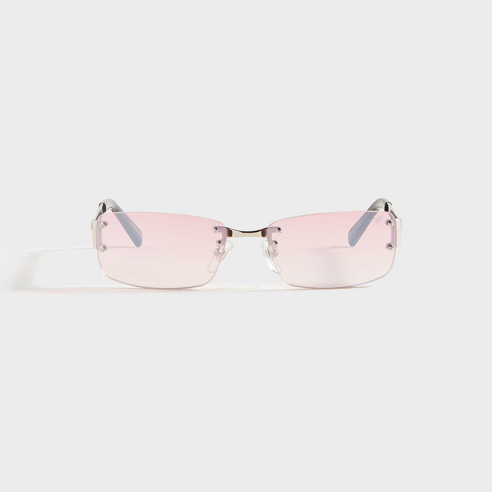 Vintage Frames Infamous Rimless Drill Mount 24KT - White Gold / Nickel | Kith White Gold / Nickel Pink Gradient