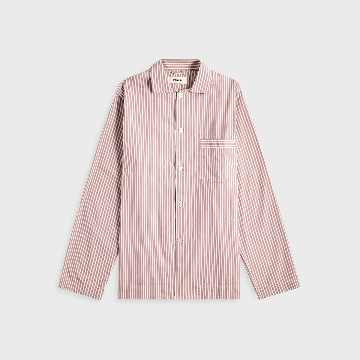 Tekla Poplin Long Sleeve Pyjama Shirt - Skipper Stripes | Kith Skipper Stripes