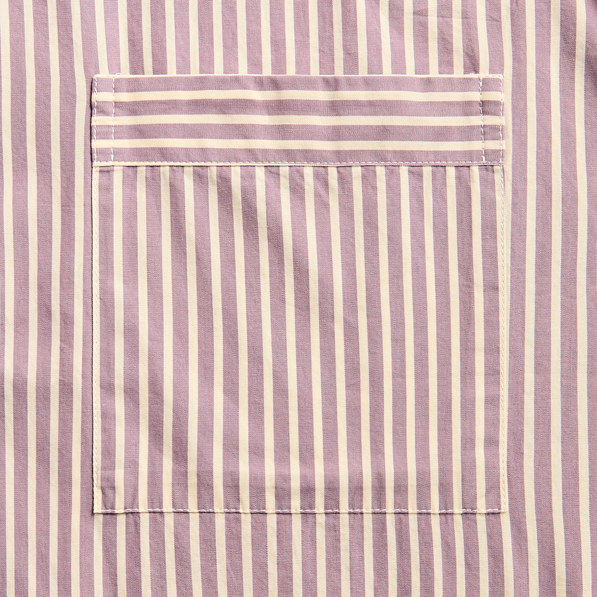 Tekla Poplin Short Sleeve Pyjamas Shirt - Skipper Stripes | Kith Skipper Stripes