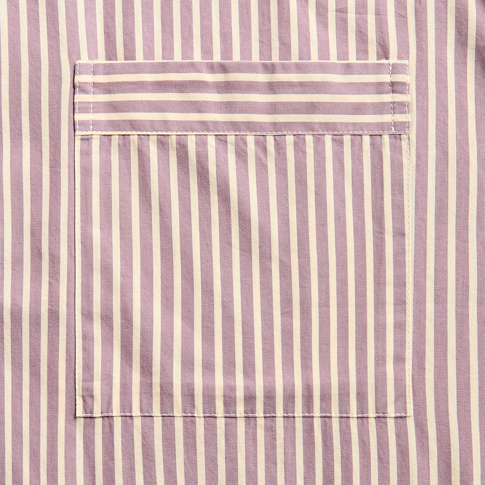 Tekla Poplin Short Sleeve Pyjamas Shirt - Skipper Stripes | Kith Skipper Stripes