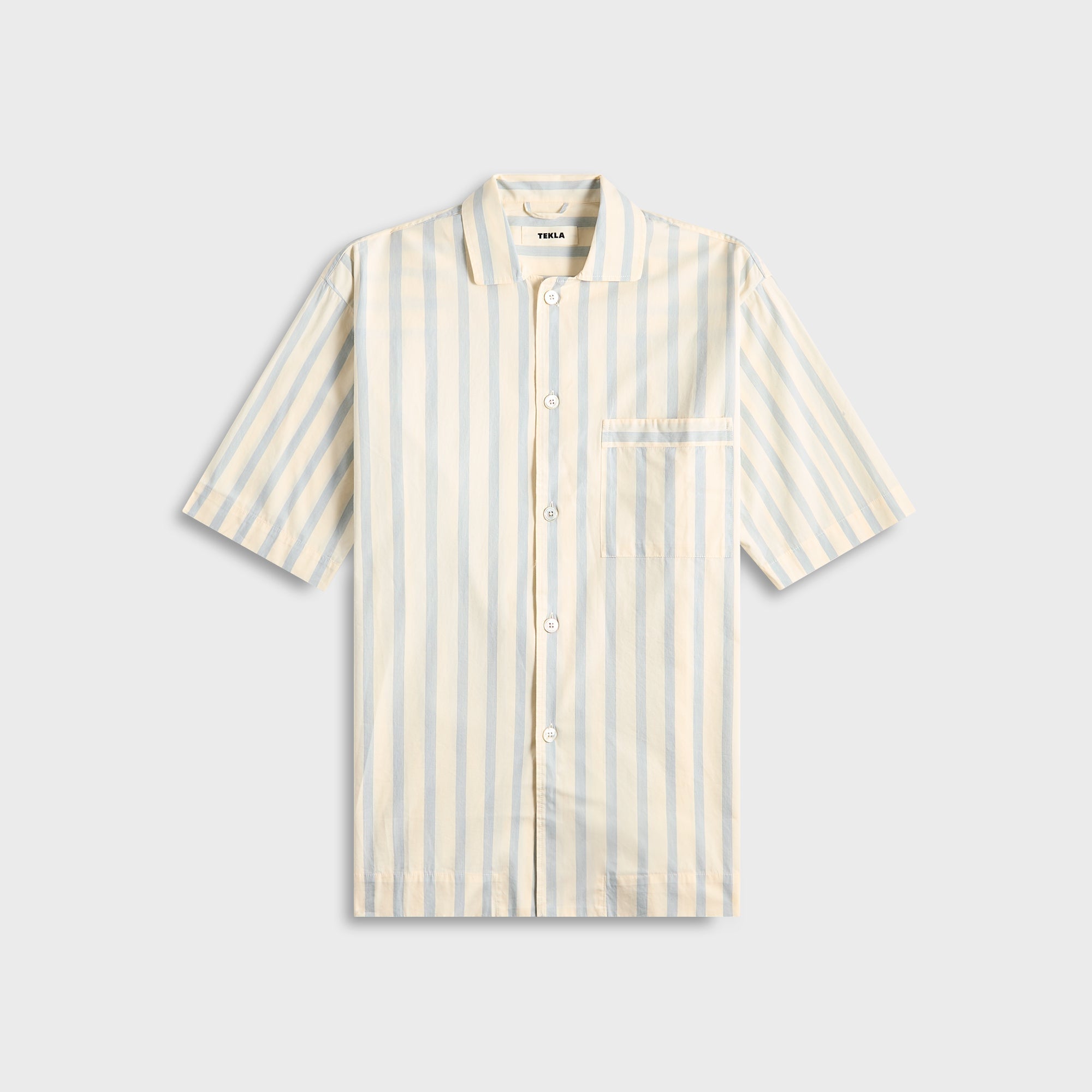 Tekla Poplin Pyjamas Short Sleeve Shirt - Needle Stipes | Kith Needle Stipes