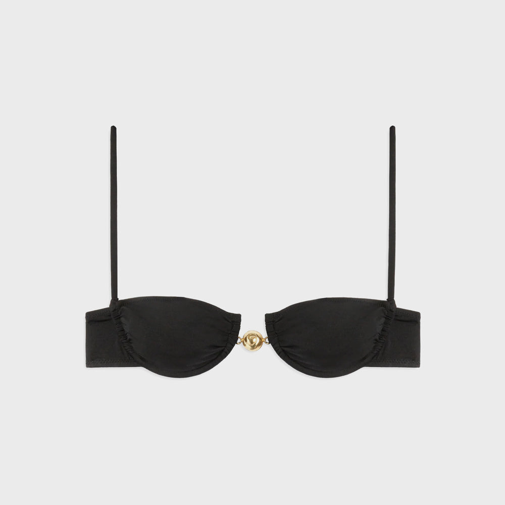 Reina Olga Hammond Bikini Top - Black Lurex | Kith Black Lurex