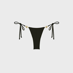 Reina Olga Carioca Splash Skimpy Bikini Bottom - Black Lurex | Kith Black Lurex