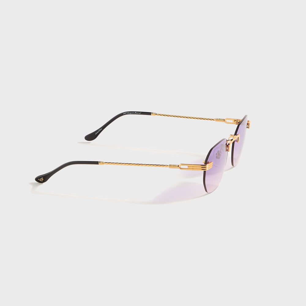 Vintage Frames Detroit Player Rimless Drill Mount 24KT - Gold / Purple | Kith Gold / Purple Gradient