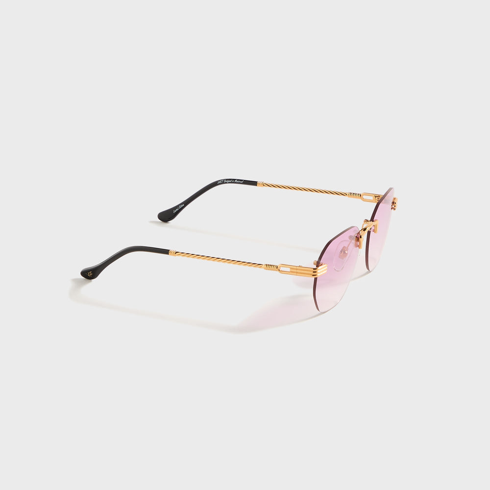 Vintage Frames Detroit Player Rimless Drill Mount 24KT - Gold / Gumdro | Kith Gold / Gumdrop Gradient