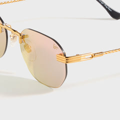 Vintage Frames Detroit Player Rimless Drill Mount 24KT - Gold / Smoke | Kith Gold / Smoke Solid Flash Red