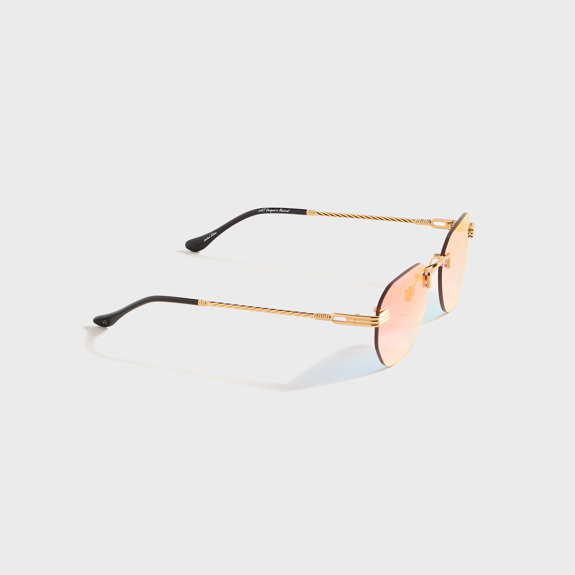 Vintage Frames Detroit Player Rimless Drill Mount 24KT - Gold / Grape | Kith Gold / Grape Pop
