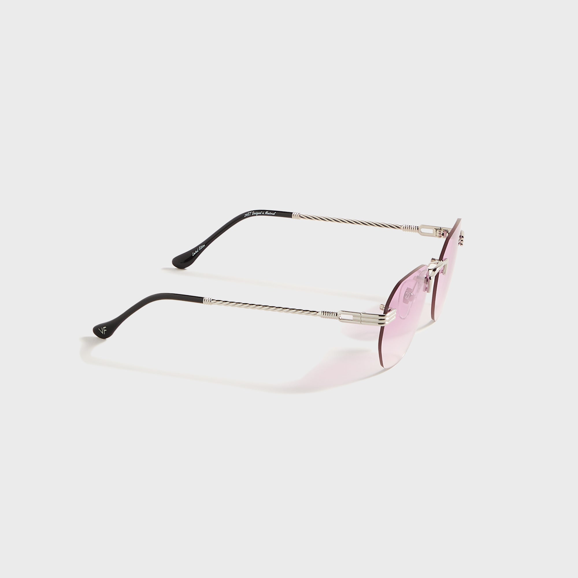 Vintage Frames Detroit Player Rimless Drill Mount 24KT - White Gold / | Kith White Gold / Gum Drop