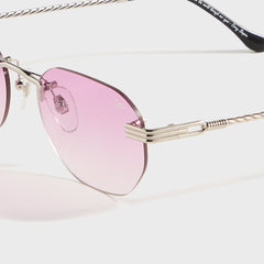 Vintage Frames Detroit Player Rimless Drill Mount 24KT - White Gold / | Kith White Gold / Gum Drop