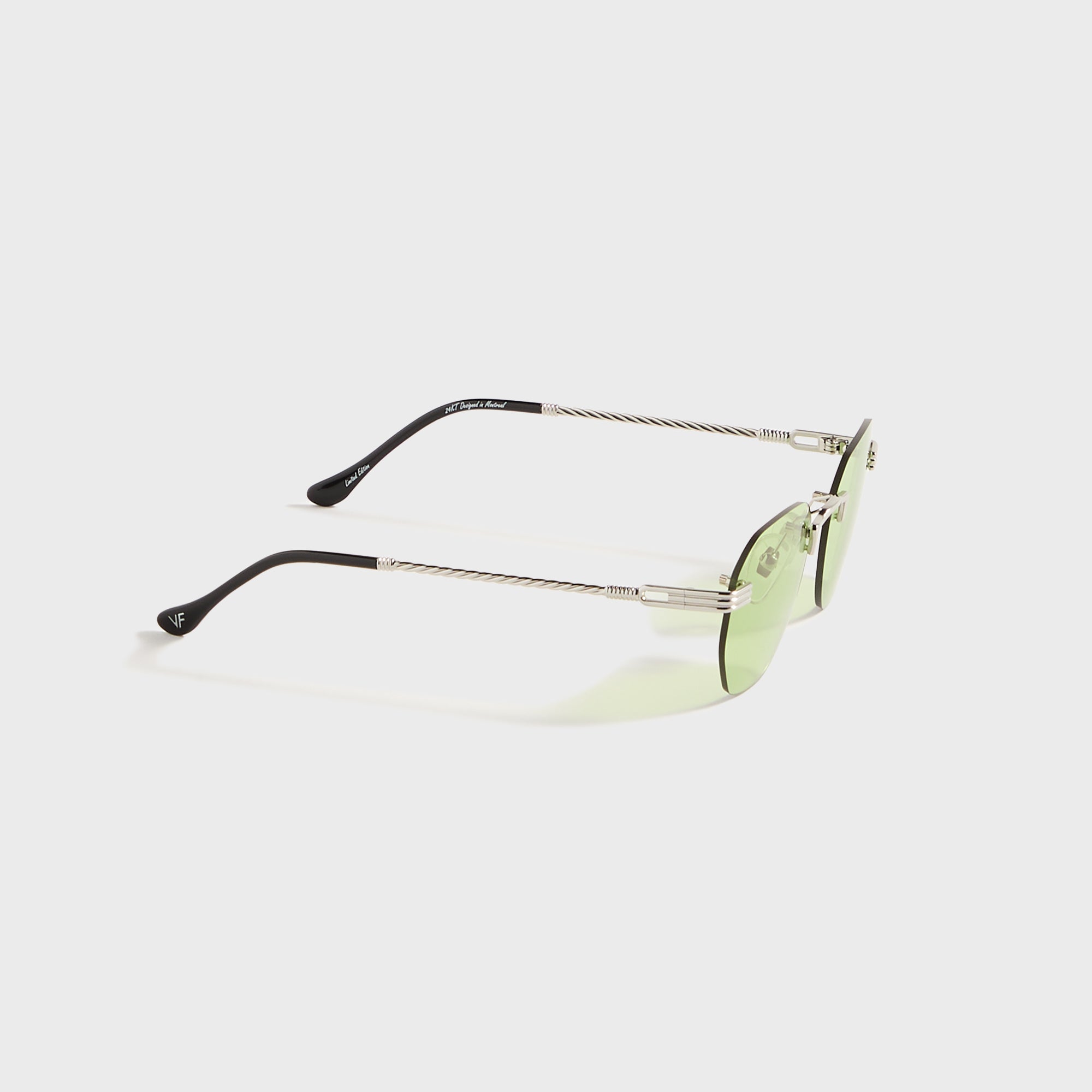 Vintage Frames Detroit Player Rimless Drill Mount 24KT - White Gold / | Kith White Gold / Lime Green