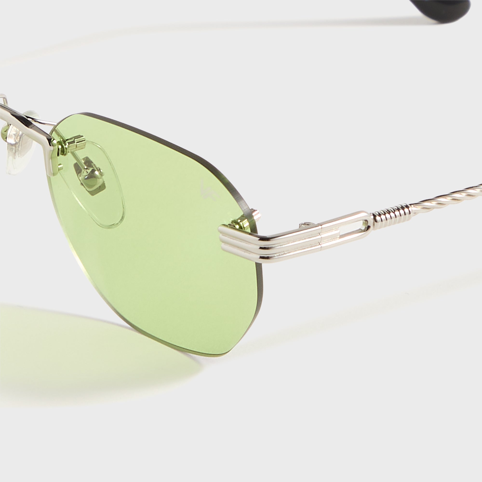 Vintage Frames Detroit Player Rimless Drill Mount 24KT - White Gold / | Kith White Gold / Lime Green