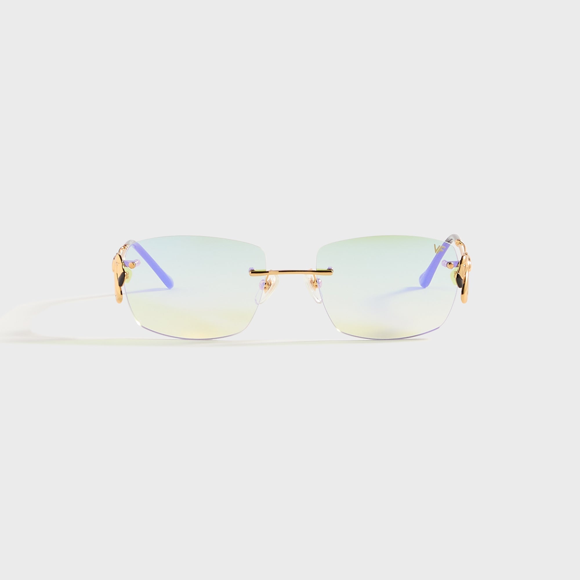 Vintage Frames Flamingo 24KT - Yellow Gold / Powder Green Flash Purple | Kith Yellow Gold / Powder Green Flash Purple