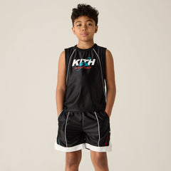Kith Kids NY to the World Unisphere Faille Short - Black | Kith Black