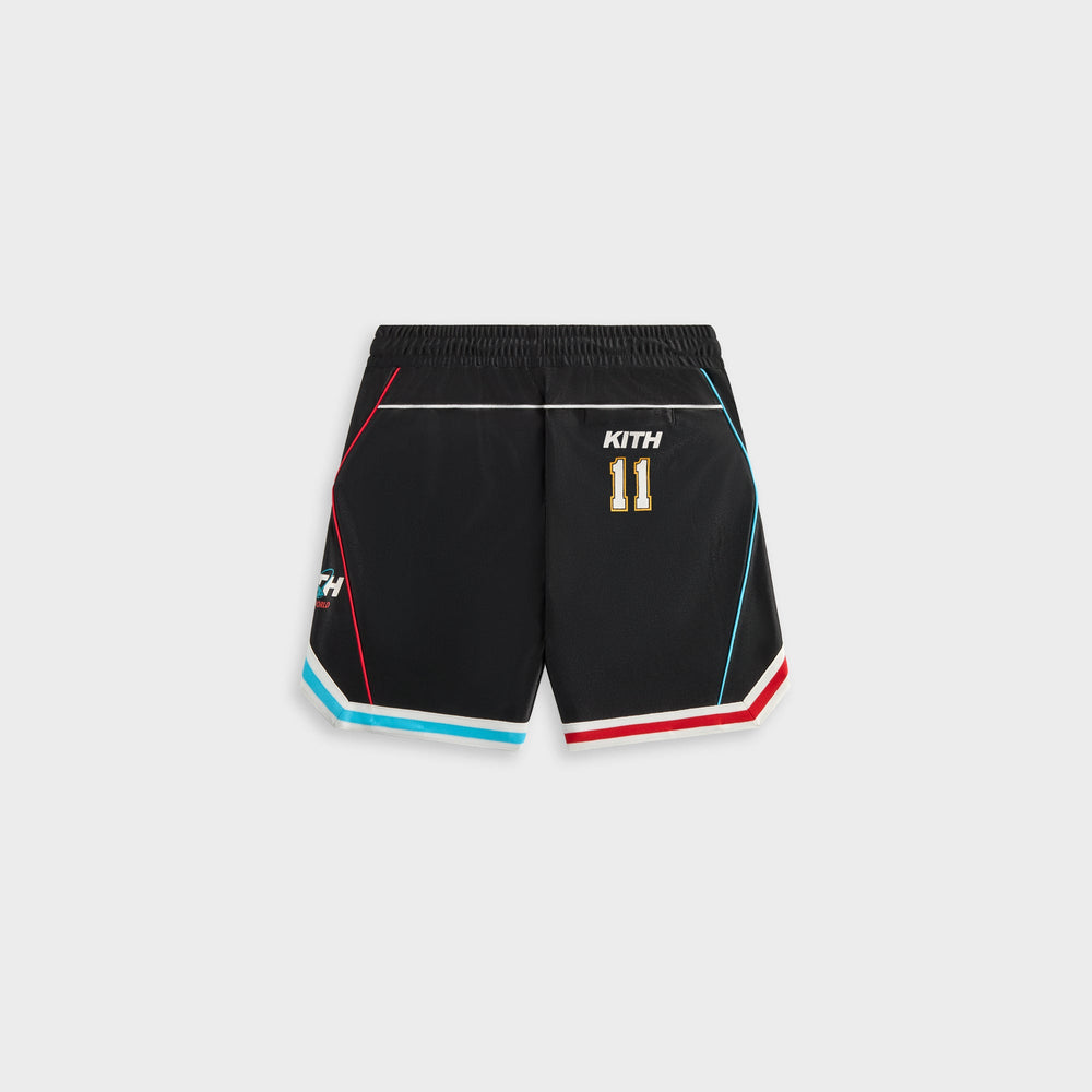Kith Kids NY to the World Unisphere Faille Short - Black | Kith Black