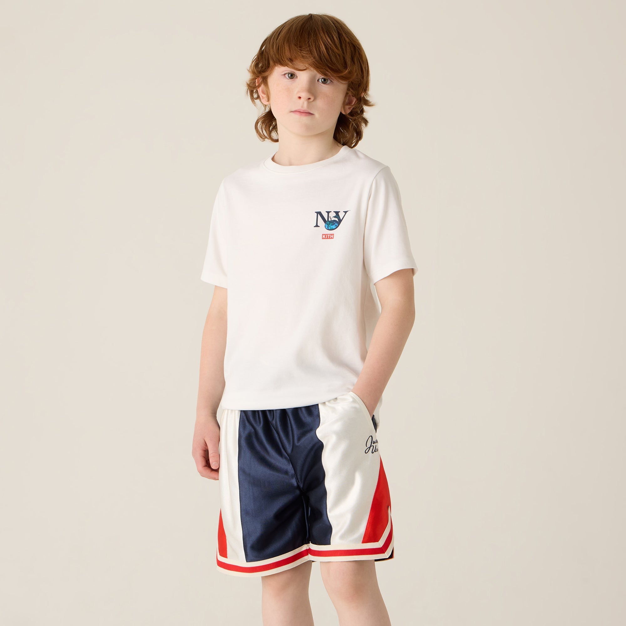Kith Kids NY to the World Faille Curtis Short - Nocturnal | Kith Nocturnal