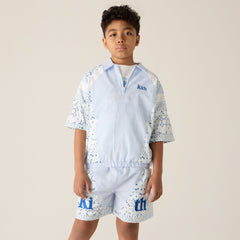 Kith Kids Patchwork Linden Quarter Zip Polo - Larimar | Kith Larimar