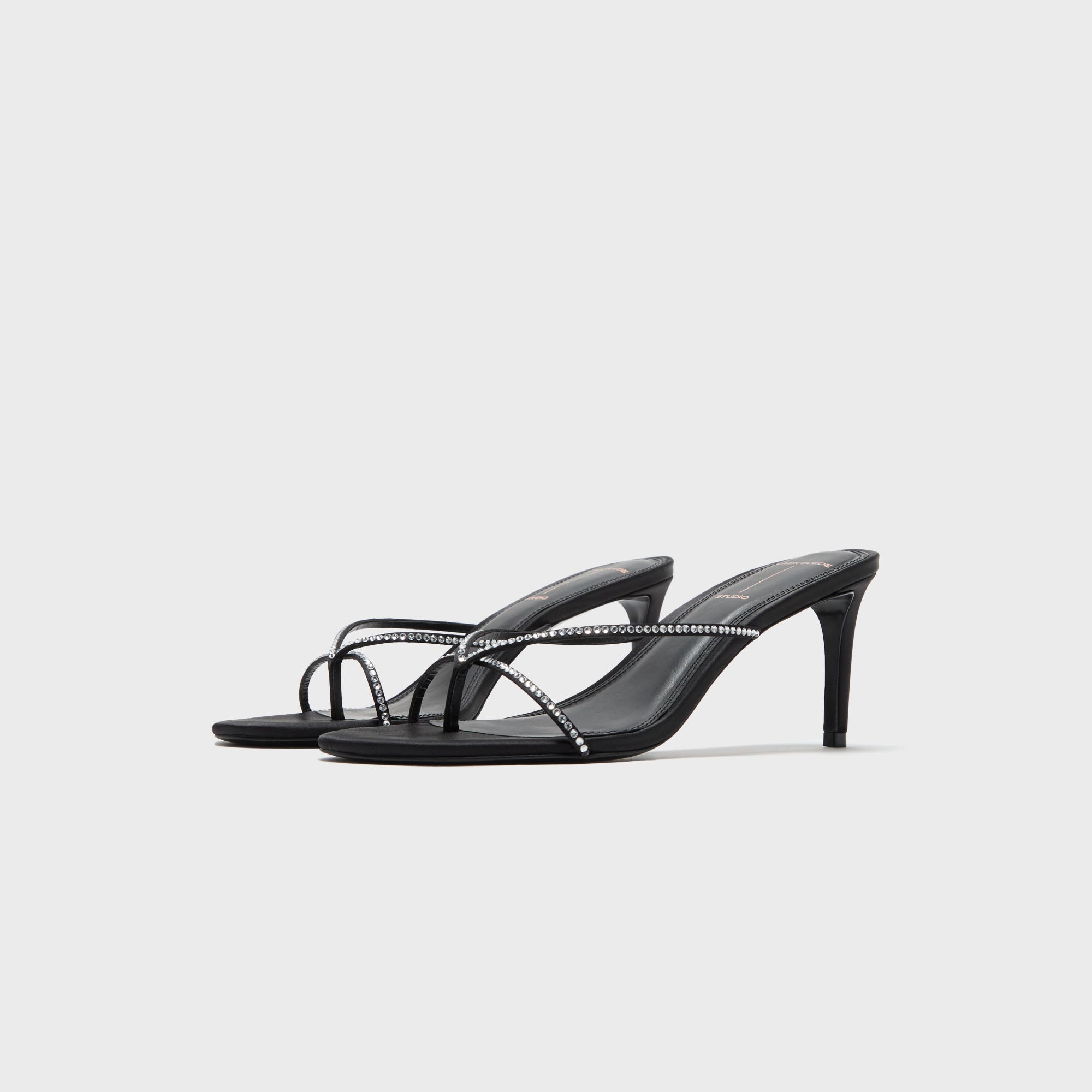 Black Suede Studio Jade 65 - Black Satin Embellished | Kith Black Satin Embellished