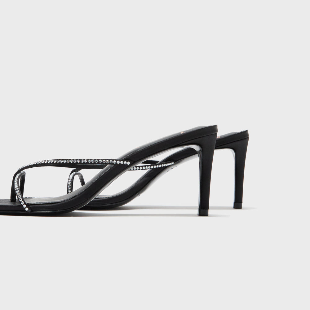 Black Suede Studio Jade 65 - Black Satin Embellished | Kith Black Satin Embellished