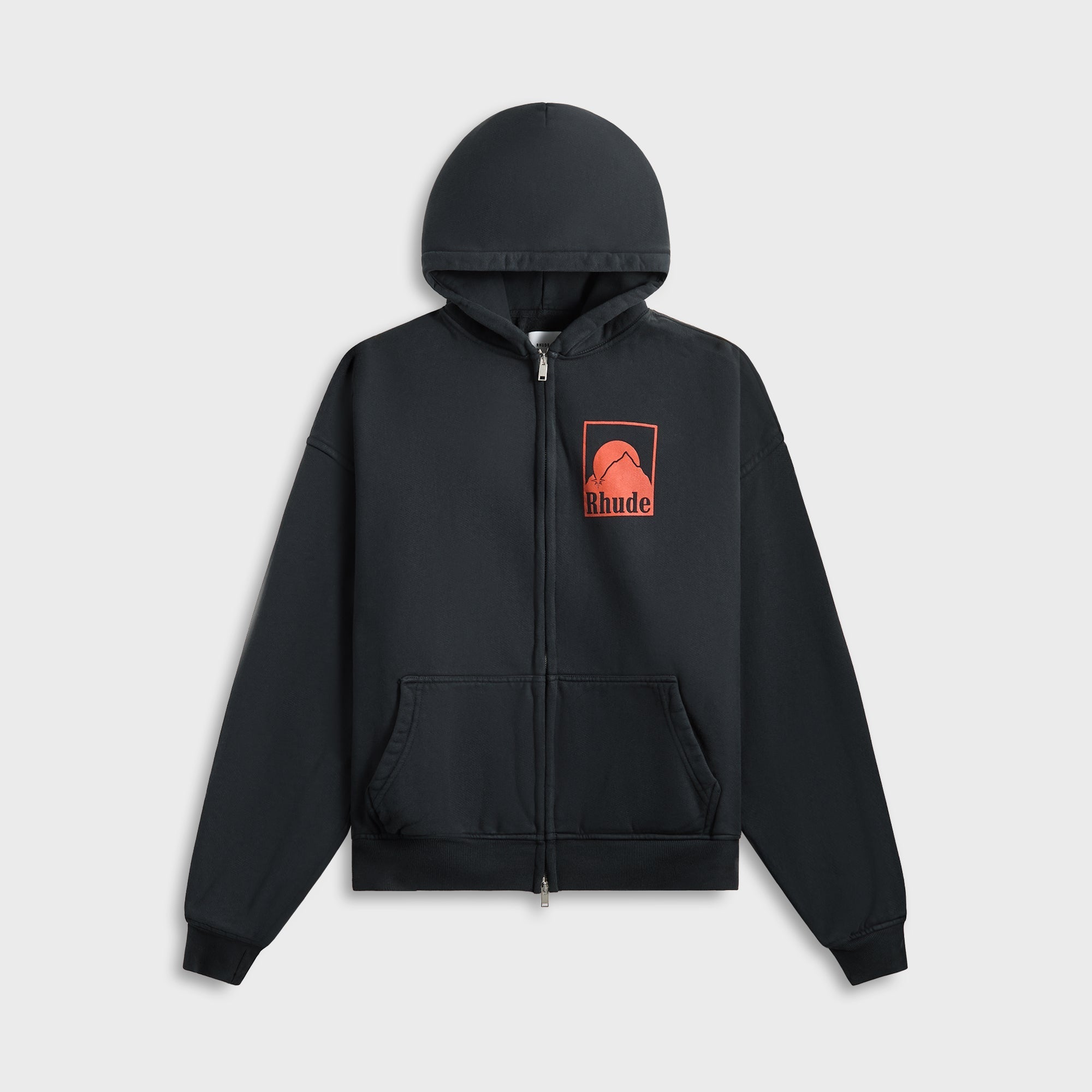 Rhude Moonlight Badge Full-Zip Hoodie - Vintage Black | Kith Vintage Black