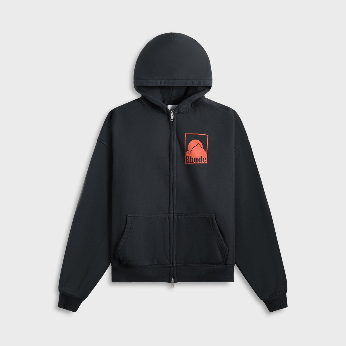 Rhude Moonlight Badge Full-Zip Hoodie - Vintage Black | Kith Vintage Black